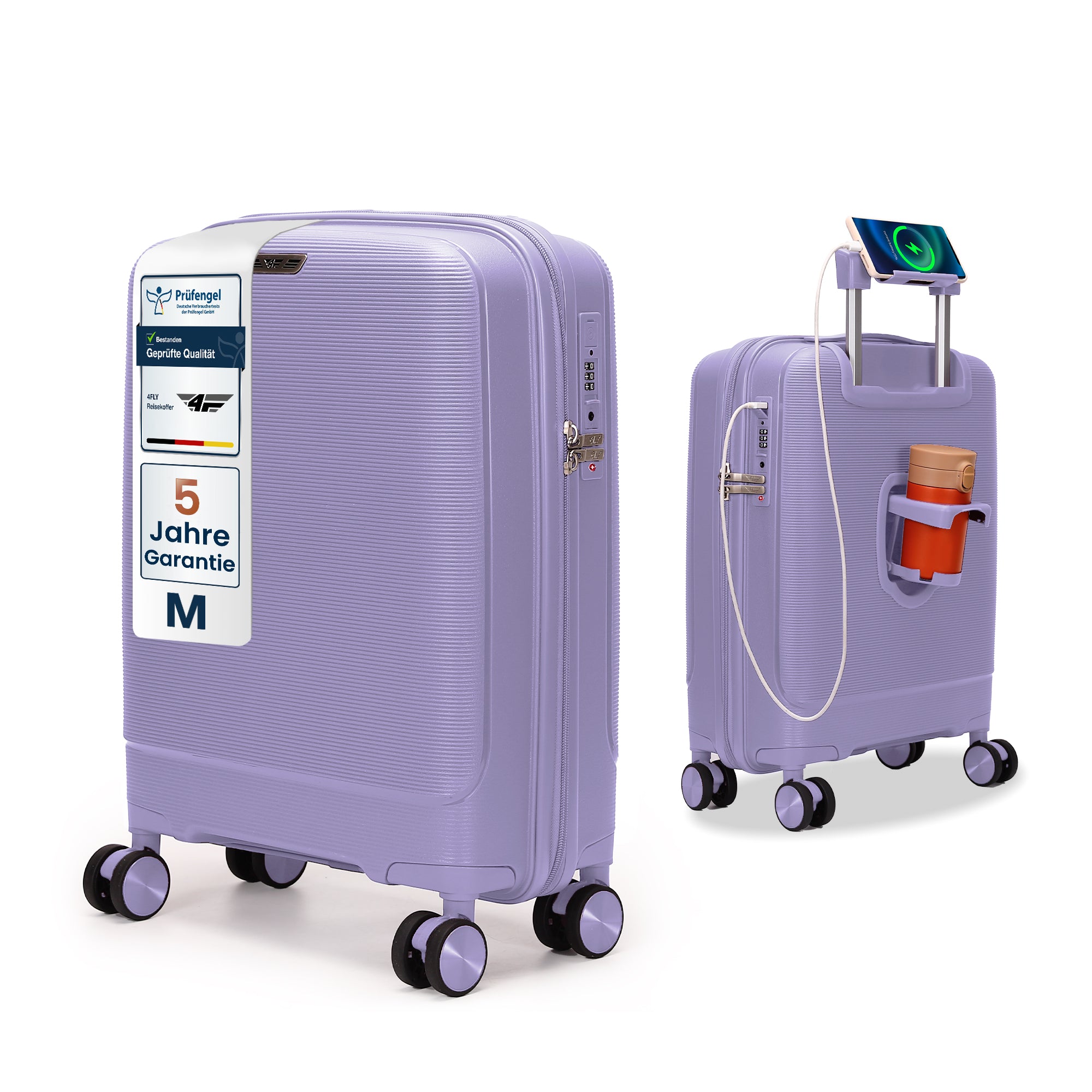 4FLY Leichter Hartschalen-Handgepäckkoffer (35L) - Helllila