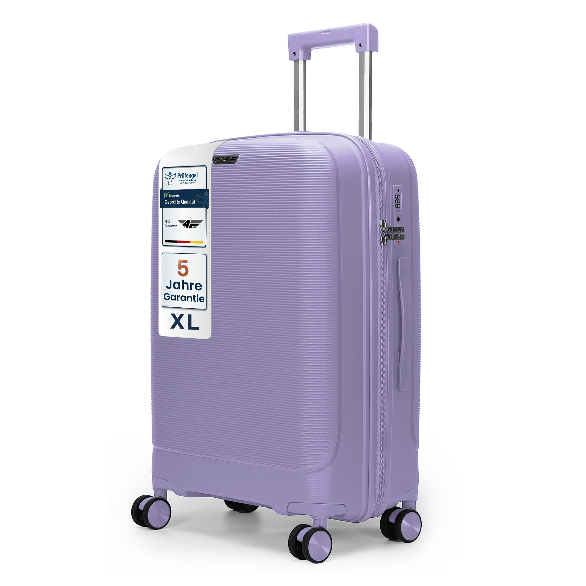 4FLY Leichter Hartschalen-Reisekoffer 75cm (90L) - Helllila