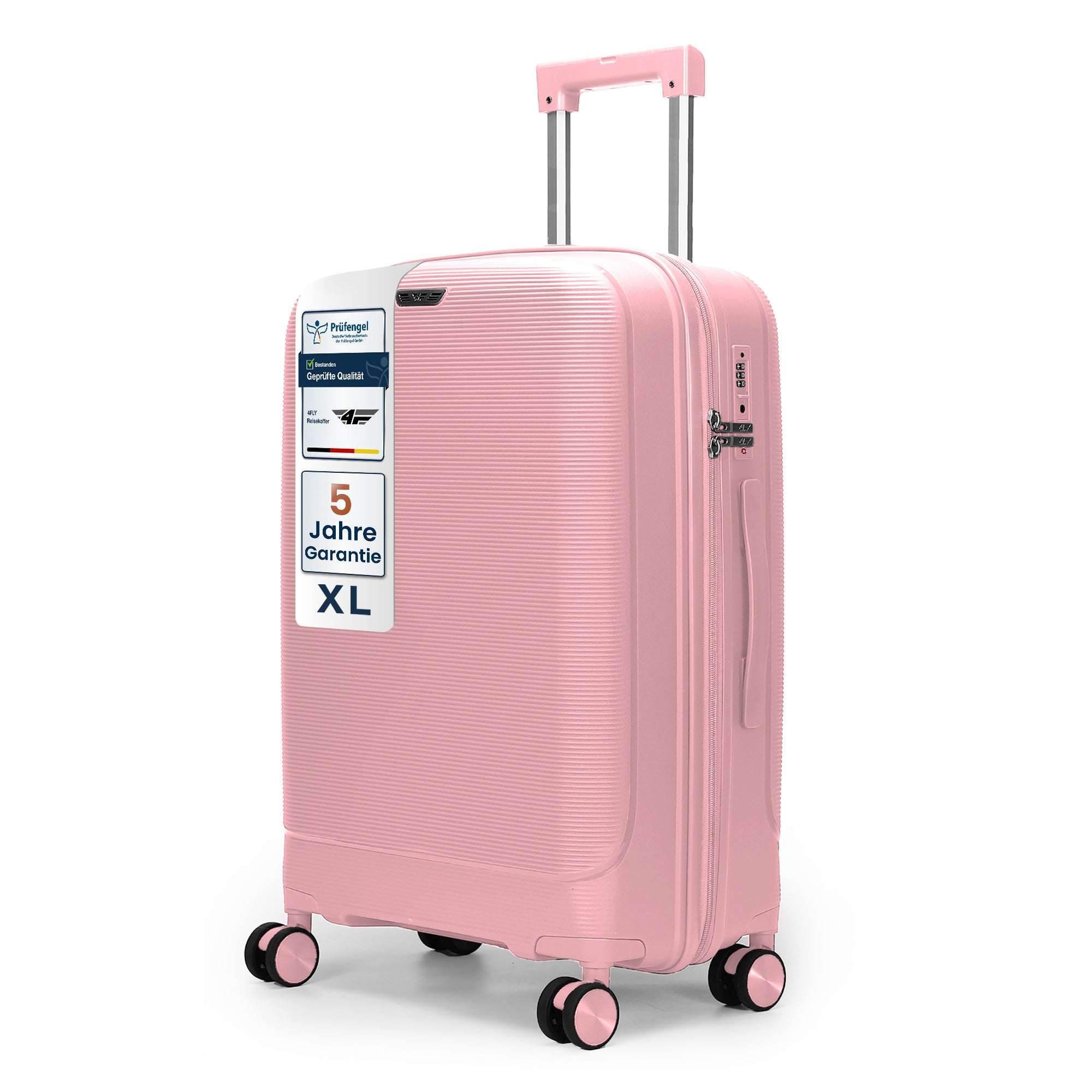 4FLY Leichter Hartschalen-Reisekoffer 75cm (90L) - Rosa