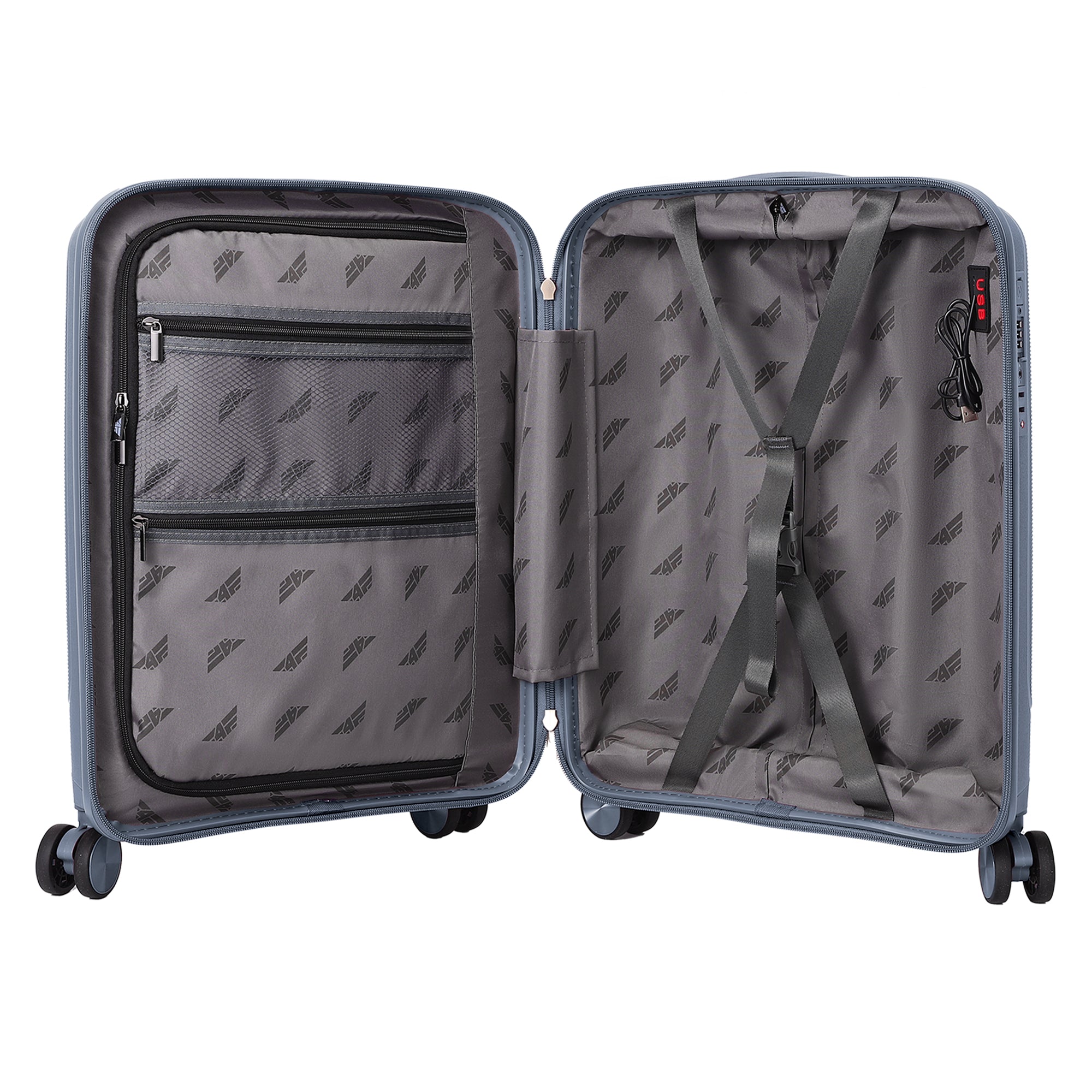 4FLY Leichter Hartschalen-Handgepäckkoffer (35L) - Blau