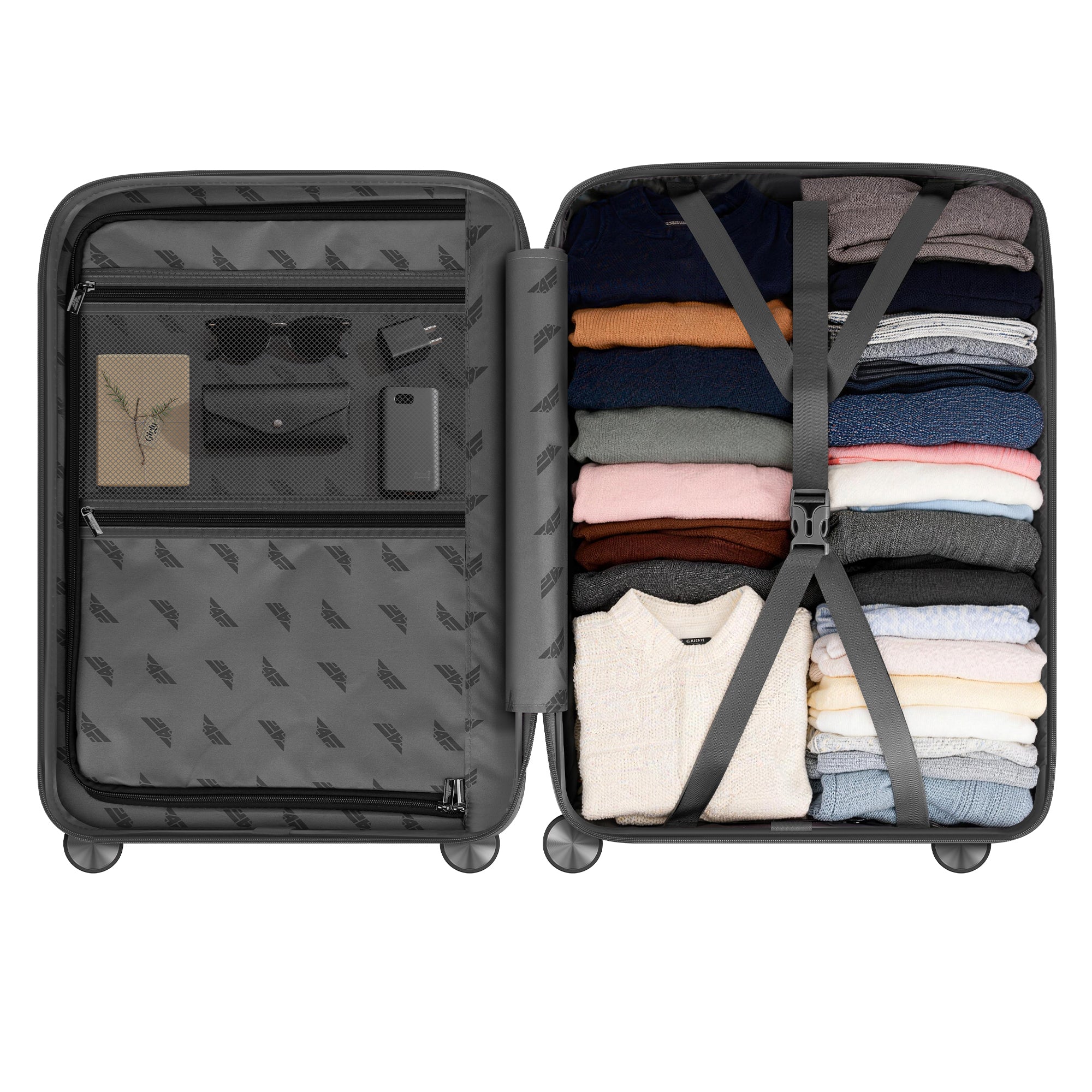 4FLY Leichter Hartschalen-Reisekoffer 65cm (60L) - Grau