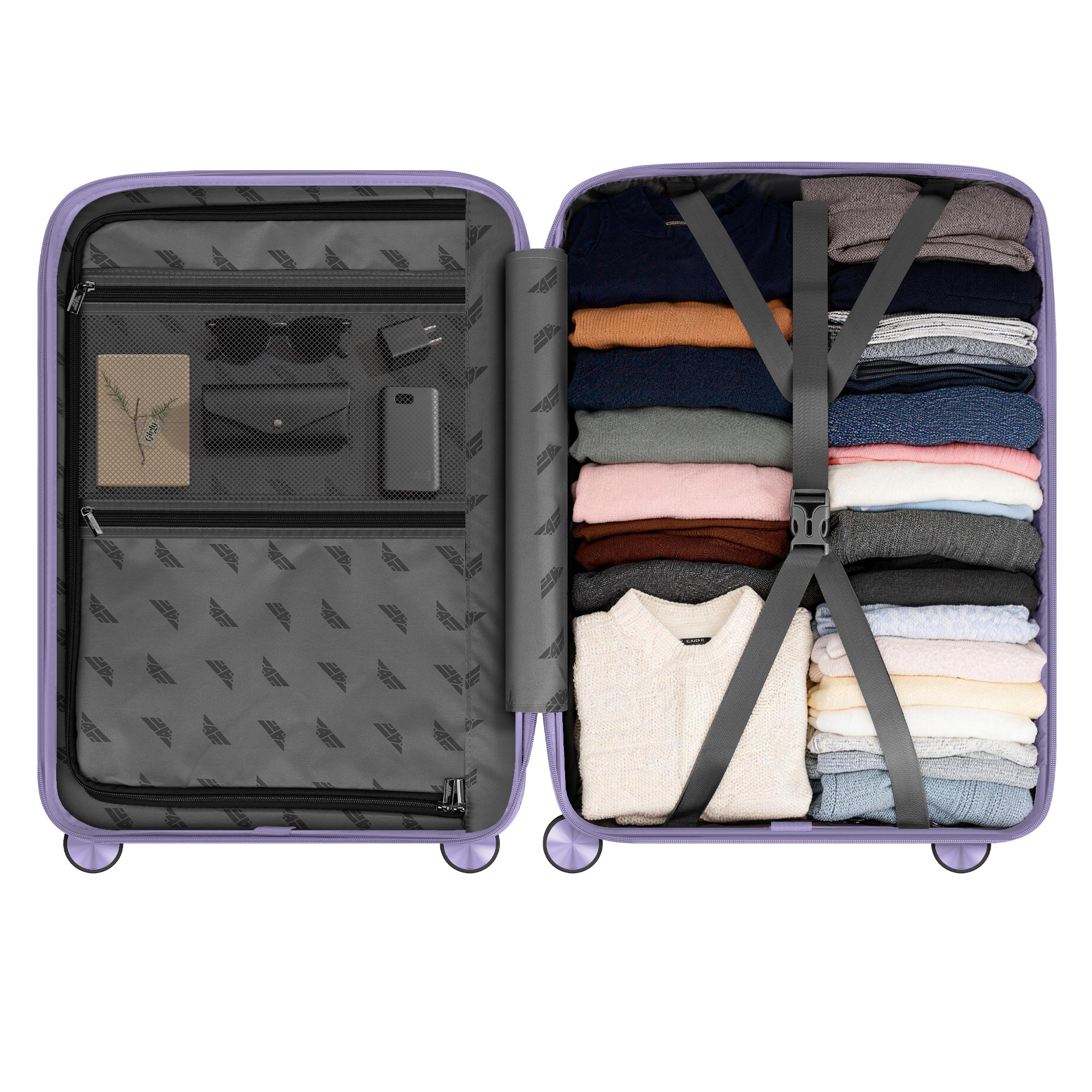 4FLY Leichter Hartschalen-Reisekoffer 65cm (60L) - Helllila