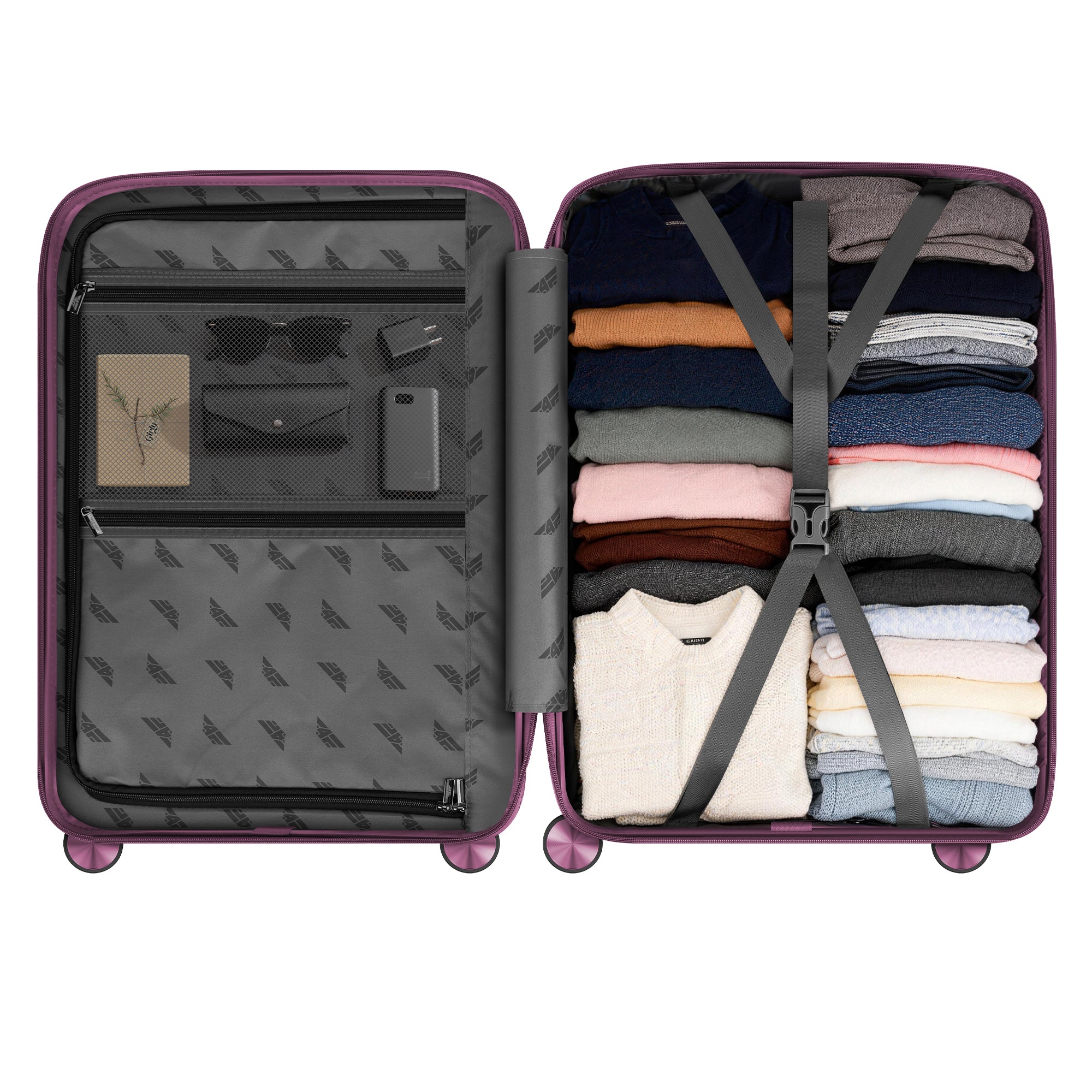 4FLY Leichter Hartschalen-Reisekoffer 65cm (60L) - Lila