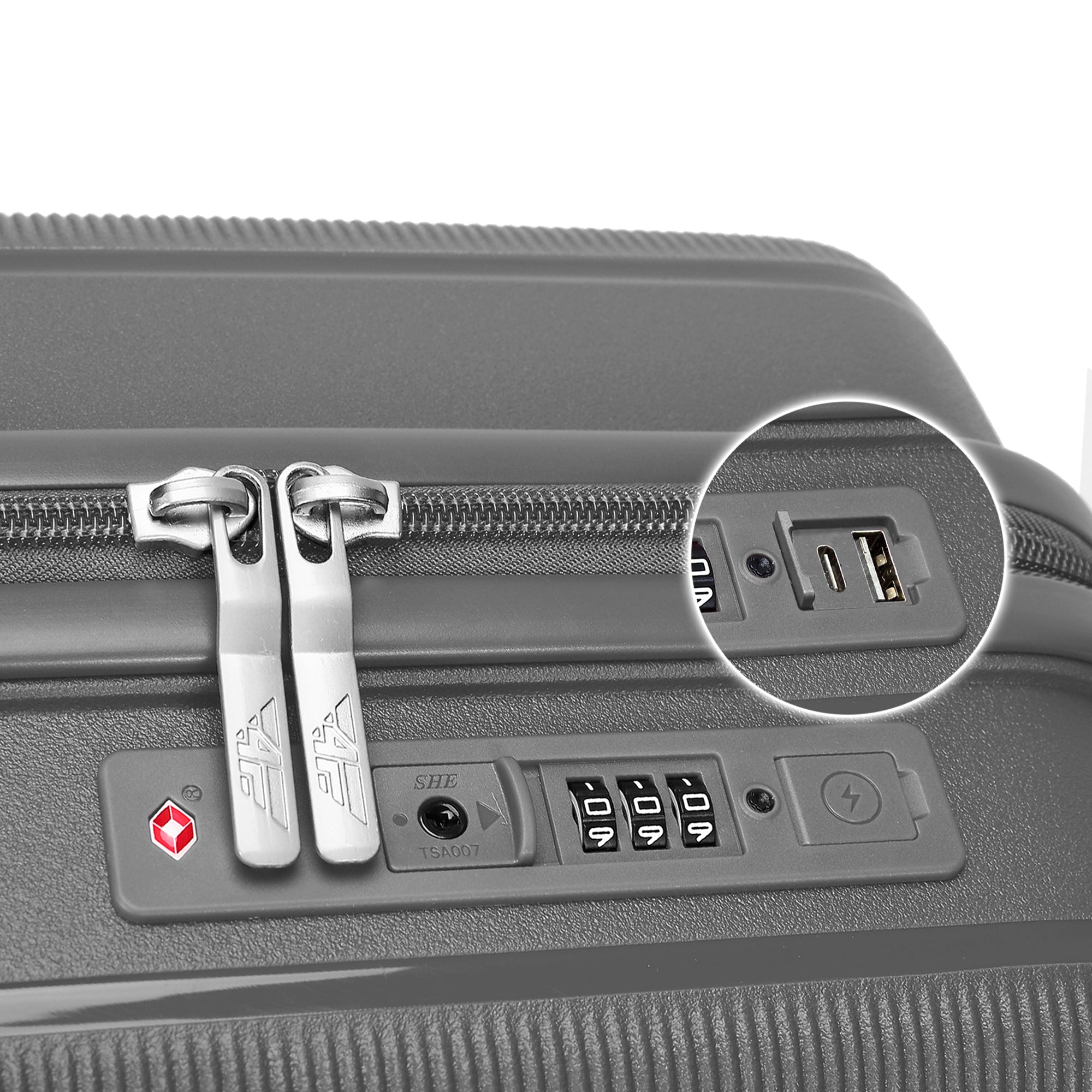 4FLY Leichter Hartschalen-Handgepäckkoffer (35L) - Grau