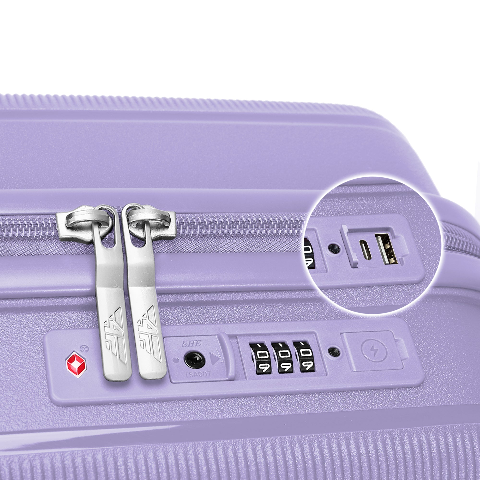 4FLY Leichter Hartschalen-Reisekoffer 3er Set - Helllila