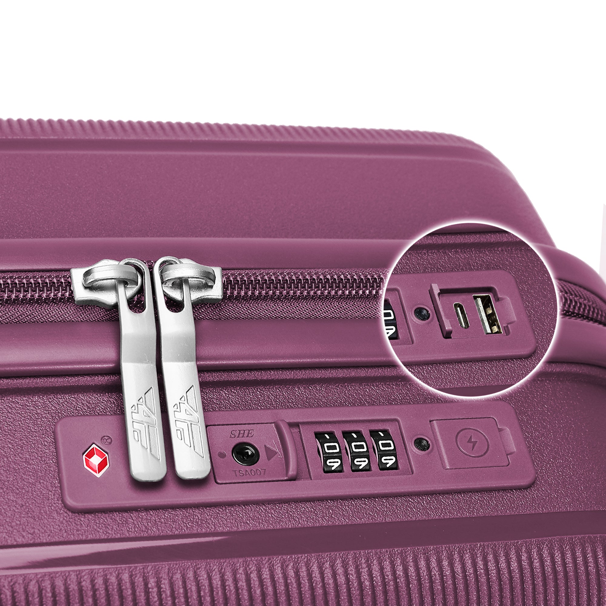 4FLY Leichter Hartschalen-Handgepäckkoffer (35L) - Lila