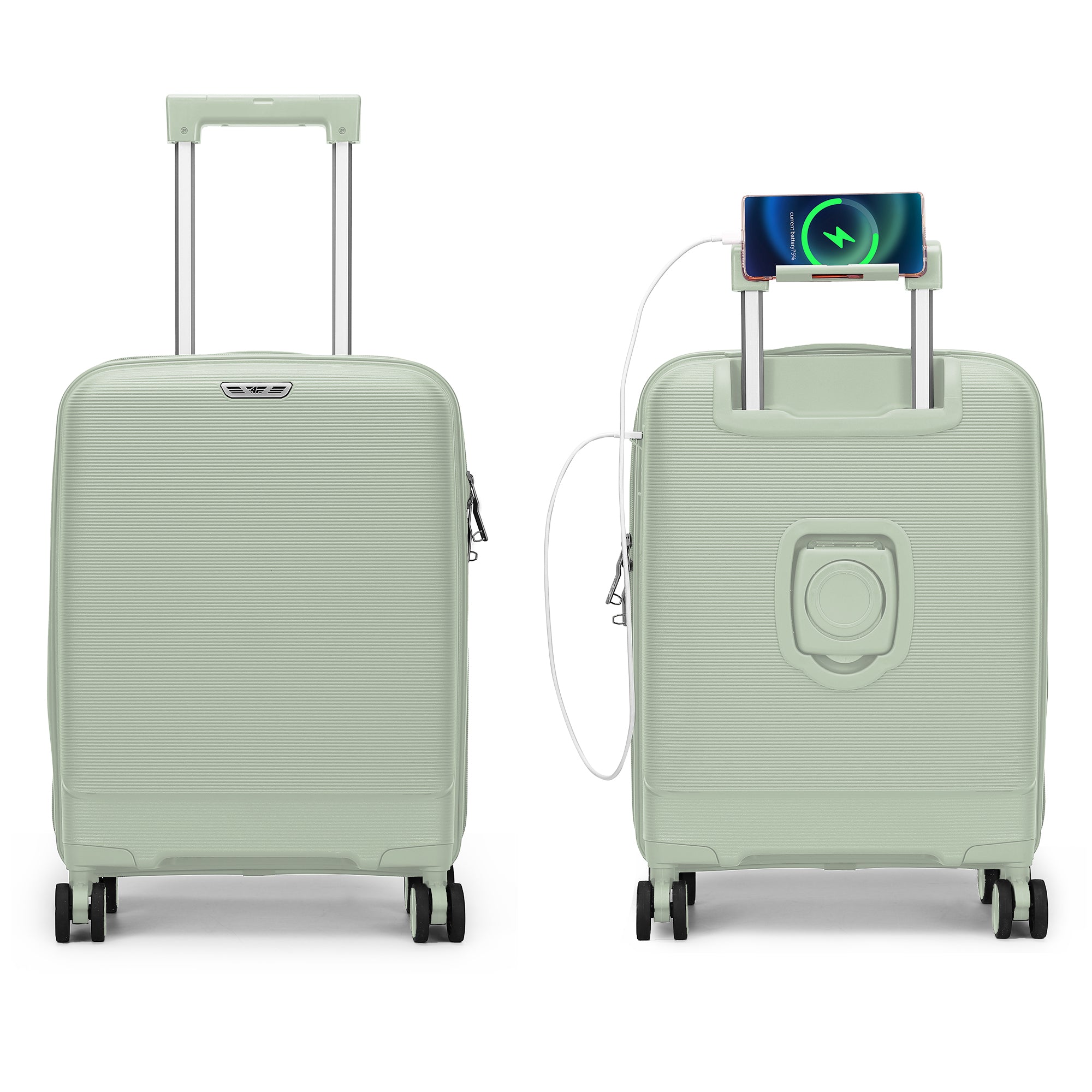 4FLY Leichter Hartschalen-Handgepäckkoffer (35L) - Hellgrün