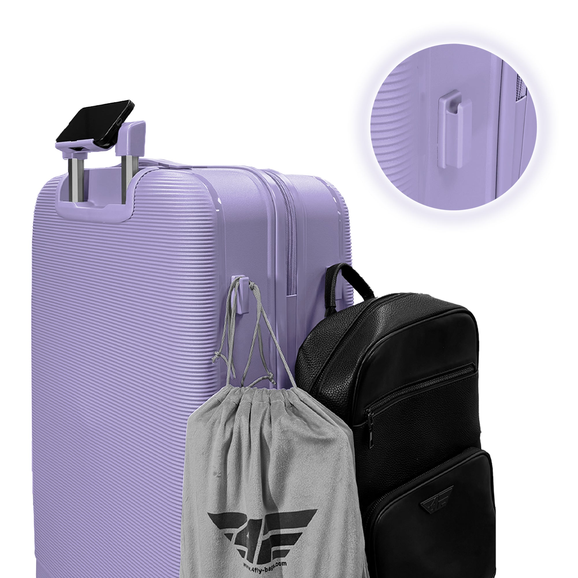 4FLY Leichter Hartschalen-Reisekoffer 75cm (90L) - Helllila