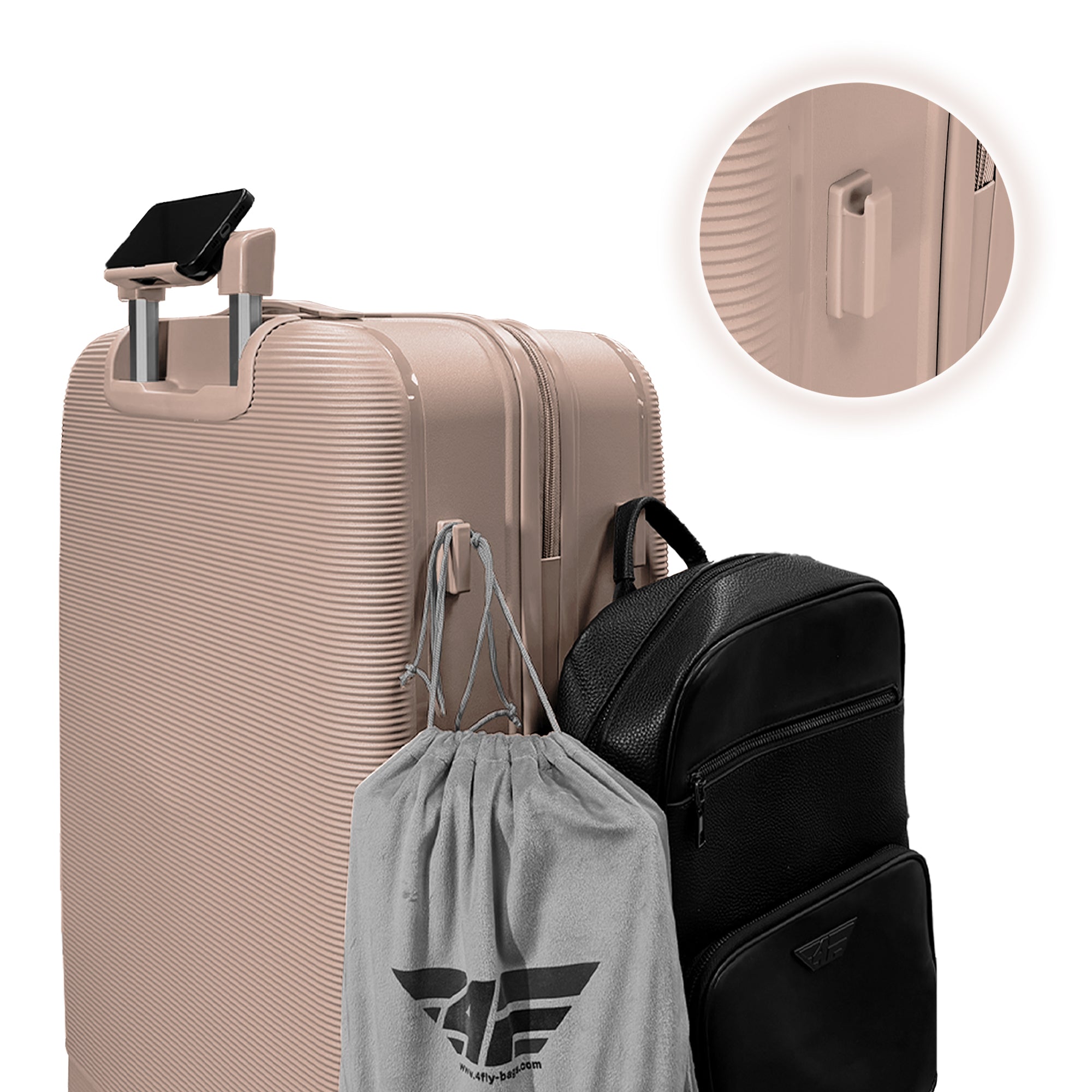 4FLY Leichter Hartschalen-Reisekoffer 65cm (60L) - Khaki