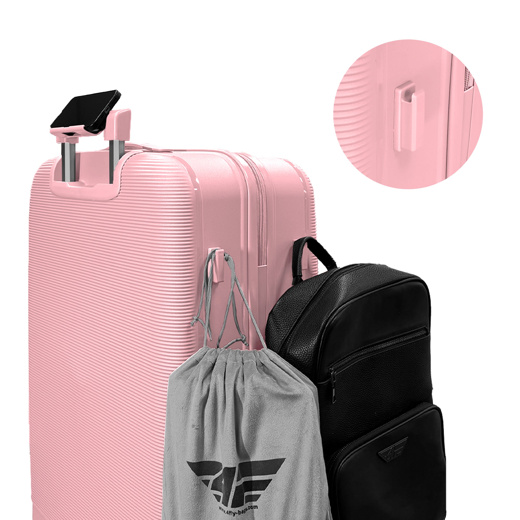 4FLY Leichter Hartschalen-Reisekoffer 75cm (90L) - Rosa